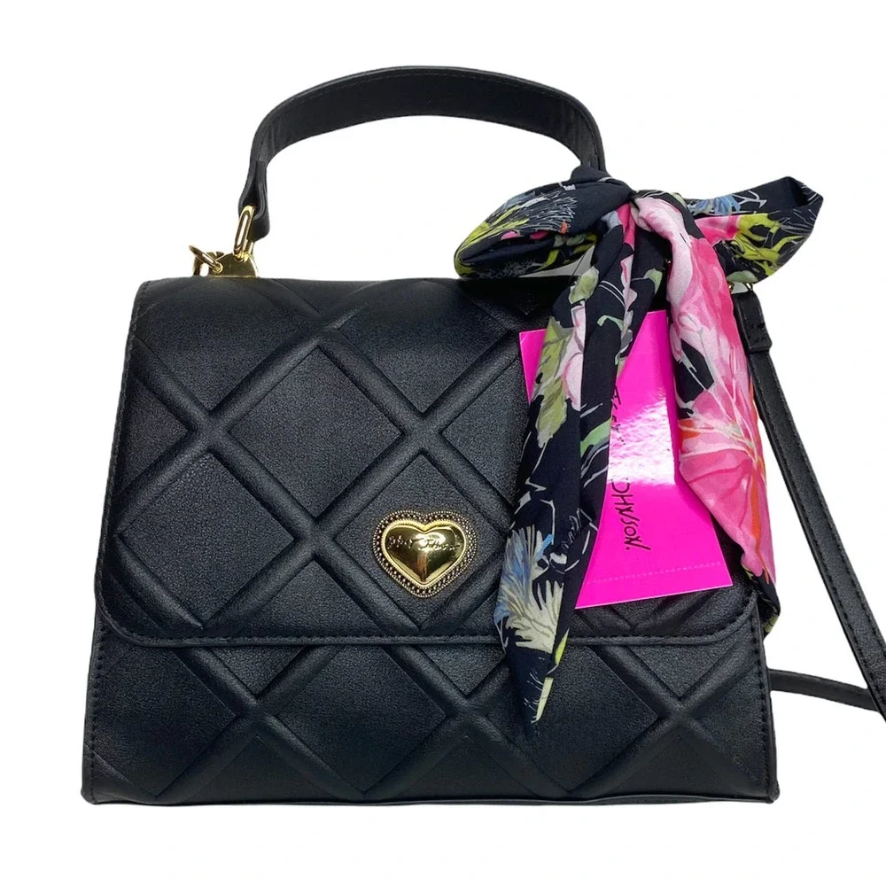 Betsey Johnson Top Handle Scarf Satchel - Picture 1 of 8